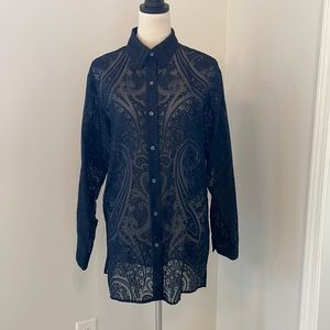 Vintage Burberrys sheer black top